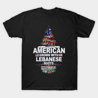 Christmas Tree  American Grown With Lebanese Roots - Gift for Lebanese From Lebanon T-Shirt